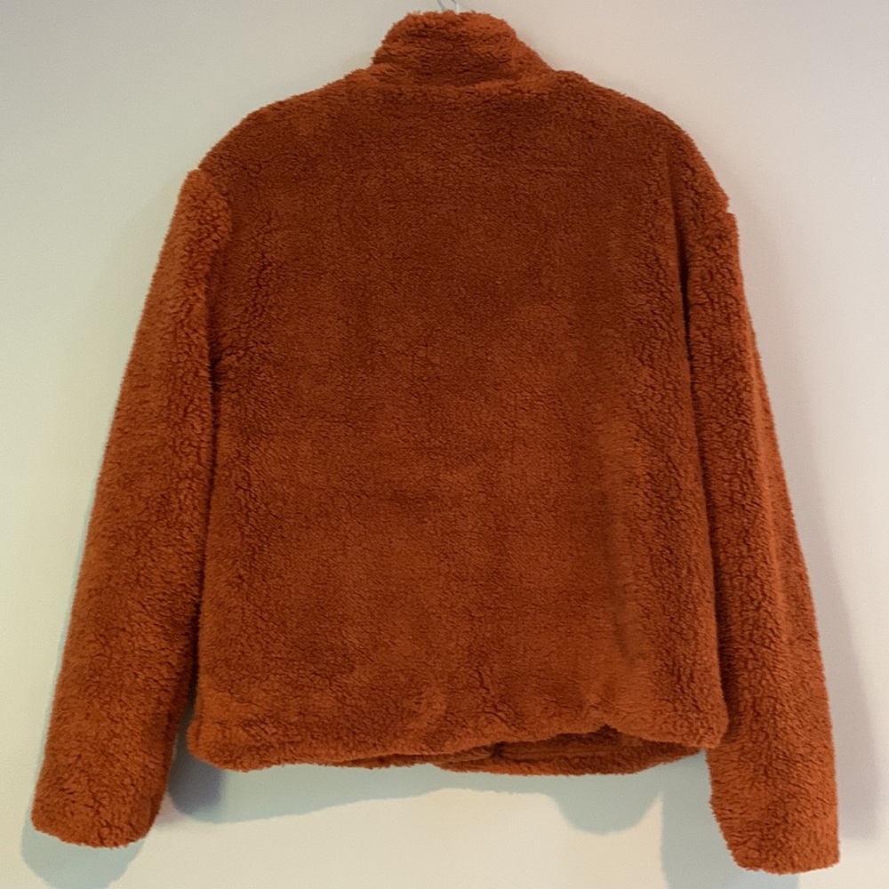 Teddy Bear Button Up Puffy Jacket Rust Color Size… - image 5